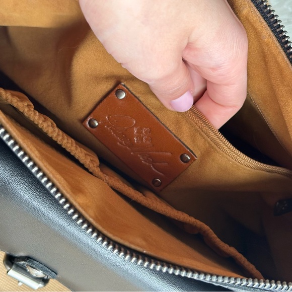 Patricia Nash Kirby Black Leather Crossbody Bag Buckle Flap - Picture 6 of 16